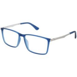 DE RIGO Vision D.A.CH. GmbH Police POIVPLG70 Unisex-Brille inkl. Gläser Vollrand Quadratisch Kunststoff-Gestell 56/15/145, Blau