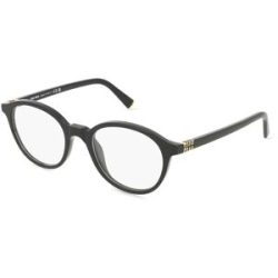 Luxottica Fashion Brillen Vertriebs GmbH Miu Miu MU02WV Damen-Brille inkl. Gläser Vollrand Rund Acetat-Gestell 50/20/140, Schwarz