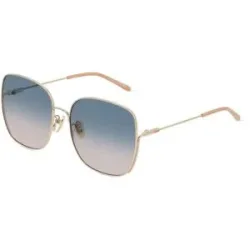Kering Eyewear Spa Chloé CH0170SA Unisex-Sonnenbrille Vollrand Quadratisch Metall-Gestell, Gold
