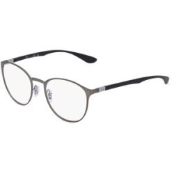 Luxottica Fashion Brillen Vertriebs GmbH Ray-Ban RX6355 Unisex-Brille inkl. Gläser Vollrand Panto Metall-Gestell 52/20/145, Grau