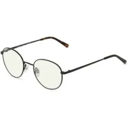 Wenzhou Ouhai Glasses Co., Ltd. Fielmann OU 001 BL Unisex-Blaulichtfilterbrille ohne Sehstärke Vollrand Panto Edelstahl-Gestell, Schwarz