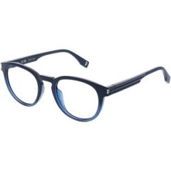 DE RIGO Vision D.A.CH. GmbH Police VPLU54 Herren-Brille inkl. Gläser Vollrand Panto Kunststoff-Gestell 49/21/150, Blau