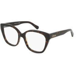 Kering Eyewear Spa Chloé CH0241O OPTICAL NATIVE CAPSULE Damen-Brille inkl. Gläser Vollrand Cat Eye Acetat-Gestell 53/17/140, Havanna