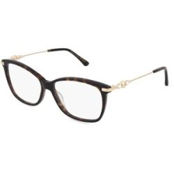Safilo GmbH Jimmy Choo JC355 Damen-Brille inkl. Gläser Vollrand Quadratisch Acetat-Gestell 54/15/145, Havanna