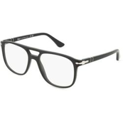 Luxottica Fashion Brillen Vertriebs GmbH Persol 0PO3329V GRETA Unisex-Brille inkl. Gläser Vollrand Pilot Acetat-Gestell 52/18/145, Schwarz