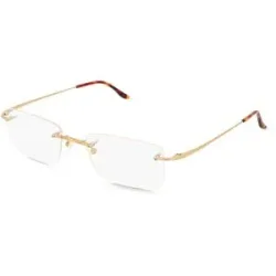 Suncute Industries Co., Ltd. Fielmann MC 652 CL TIM Herren-Brille inkl. Gläser Randlos Quadratisch Titan-Gestell 54/21/145, Gold