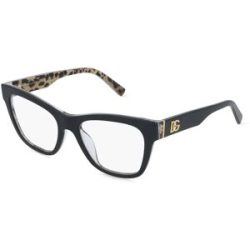 Luxottica Fashion Brillen Vertriebs GmbH Dolce&Gabbana 0DG3430 Damen-Brille inkl. Gläser Vollrand Quadratisch Acetat-Gestell 53/18/145, Schwarz
