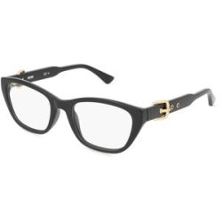 Safilo GmbH Moschino 608 Damen-Brille inkl. Gläser Vollrand Quadratisch Kunststoff-Gestell 51/19/140, Schwarz