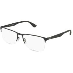 Luxottica Fashion Brillen Vertriebs GmbH Ray Ban 0RX6335 Herren-Brille inkl. Gläser Halbrand Quadratisch Metall-Gestell 54/17/145, Schwarz