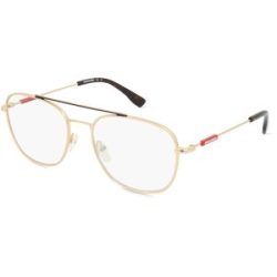 Safilo GmbH Dsquared2  D2 0047 Herren-Brille inkl. Gläser Vollrand Pilot Metall-Gestell 56/18/140, Gold