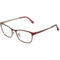 Suncute Industries Co., Ltd. Fielmann MC 559 MOD FLEX CL Damen-Brille inkl. Gläser Vollrand Quadratisch Edelstahl-Gestell 53/17/135, Rot