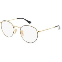 Luxottica Fashion Brillen Vertriebs GmbH Ray-Ban RX3447V Unisex-Brille inkl. Gläser Vollrand Rund Metall-Gestell 47/21/140, Schwarz