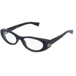 Luxottica Fashion Brillen Vertriebs GmbH Miu Miu MU 03ZV Damen-Brille inkl. Gläser Vollrand Oval Acetat-Gestell 53/18/140, Schwarz