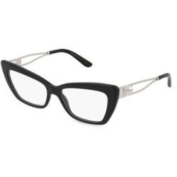 Luxottica Fashion Brillen Vertriebs GmbH Dolce&Gabbana 0DG3375B Damen-Brille inkl. Gläser Vollrand Cat Eye Acetat-Gestell 53/16/140, Schwarz