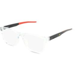Luxottica Fashion Brillen Vertriebs GmbH Scuderia Ferrari FZ8010U Herren-Brille inkl. Gläser Vollrand Quadratisch Kunststoff-Gestell 56/17/145, Transparent