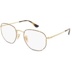 Luxottica Fashion Brillen Vertriebs GmbH Ray-Ban RX6448 Unisex-Brille inkl. Gläser Vollrand Quadratisch Metall-Gestell 48/21/145, Havanna