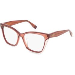 DE RIGO Vision D.A.CH. GmbH Furla VFU828V Unisex-Brille inkl. Gläser Vollrand Quadratisch Kunststoff-Gestell 53/16/140, Braun