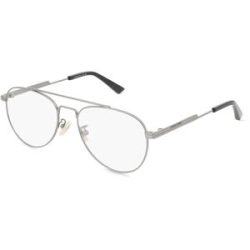 Kering Eyewear Spa Bottega Veneta BV1340OK Unisex-Brille inkl. Gläser Vollrand Pilot Metall-Gestell 54/18/145, Grau
