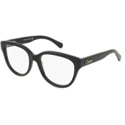 Kering Eyewear Spa Chloé CH0243O OPTICAL NATIVE CAPSULE Unisex-Brille inkl. Gläser Vollrand Cat Eye Acetat-Gestell 53/17/140, Schwarz