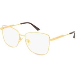 Kering Eyewear Spa Bottega Veneta BV1238O Unisex-Brille inkl. Gläser Vollrand Quadratisch Metall-Gestell 57/16/145, Gold