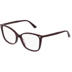 Kering Eyewear Spa Gucci GG0026O Unisex-Brille inkl. Gläser Vollrand Cat Eye Acetat-Gestell 53/17/140, Rot