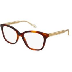 Kering Eyewear Spa Gucci GG0566O Unisex-Brille inkl. Gläser Vollrand Cat Eye Kunststoff-Gestell 52/18/140, Havanna
