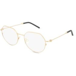 Luxottica Fashion Brillen Vertriebs GmbH Moncler ME1002 Unisex-Brille inkl. Gläser Vollrand Geometrisch Edelstahl-Gestell 52/18/140, Gold