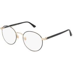 Kering Eyewear Spa Gucci GG0297OK Unisex-Brille inkl. Gläser Vollrand Rund Metall-Gestell 52/21/150, Schwarz