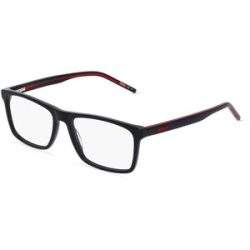 Safilo SpA Hugo HG 1198 Herren-Brille inkl. Gläser Vollrand Quadratisch Acetat-Gestell 56/17/145, Schwarz