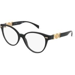Luxottica Fashion Brillen Vertriebs GmbH Versace 0VE3334 Damen-Brille inkl. Gläser Vollrand Cat Eye Acetat-Gestell 53/17/140, Schwarz