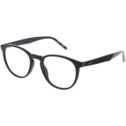Safilo GmbH Hugo HG 1308 Herren-Brille inkl. Gläser Vollrand Rund Kunststoff-Gestell 51/19/145, Schwarz