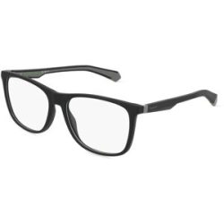 Safilo GmbH Polaroid PLD D517 Unisex-Brille inkl. Gläser Vollrand Quadratisch Kunststoff-Gestell 55/16/145, Schwarz