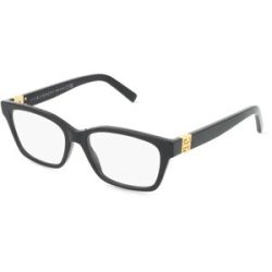 Thélios Givenchy GV50041I Damen-Brille inkl. Gläser Vollrand Quadratisch Acetat-Gestell 52/16/135, Schwarz