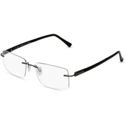 Stepper Eyewear LTD. Fielmann COMFORT 116 CL Herren-Brille inkl. Gläser Randlos Quadratisch Titan-Gestell 55/17/140, Grau