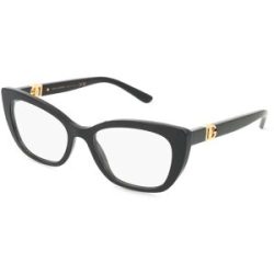 Luxottica Fashion Brillen Vertriebs GmbH Dolce&Gabbana DG3398 Damen-Brille inkl. Gläser Vollrand Cat Eye Acetat-Gestell 54/18/145, Schwarz