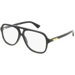 Kering Eyewear Spa Bottega Veneta BV1417O Unisex-Brille inkl. Gläser Vollrand Pilot Acetat-Gestell 56/13/145, Schwarz