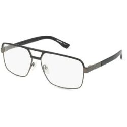 Safilo GmbH Dsquared2  D2 0034 Herren-Brille inkl. Gläser Vollrand Pilot Metall-Gestell 59/15/140, Schwarz