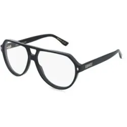 Safilo GmbH Dsquared2 D2 0204 Herren-Brille inkl. Gläser Vollrand Pilot Acetat-Gestell 58/13/145, Schwarz