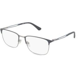 DE RIGO Vision D.A.CH. GmbH Police POIVPLF07 Unisex-Brille inkl. Gläser Vollrand Quadratisch Metall-Gestell 56/18/145, Silber