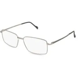 Stepper Eyewear LTD. Fielmann COMFORT 134 FLEX CL GOETZ Herren-Brille inkl. Gläser Vollrand Quadratisch Beta Titan-Gestell 56/15/140, Grau