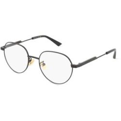 Kering Eyewear Spa Bottega Veneta BV1239O Unisex-Brille inkl. Gläser Vollrand Rund Metall-Gestell 51/19/145, Schwarz