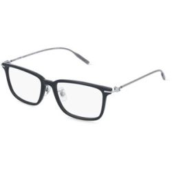 Kering Eyewear Spa Montblanc MB0489OA Herren-Brille inkl. Gläser Vollrand Eckig Kunststoff-Gestell 54/17/145, Schwarz