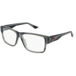 Kering Eyewear Spa Puma PU0408O Unisex-Brille inkl. Gläser Vollrand Quadratisch Kunststoff-Gestell 57/14/145, Grau