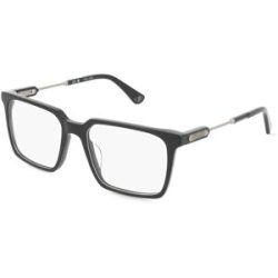 DE RIGO Vision D.A.CH. GmbH Police VPLN28 Unisex-Brille inkl. Gläser Vollrand Quadratisch Acetat-Gestell 53/17/145, Schwarz