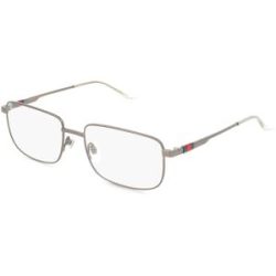 Kering Eyewear Spa Gucci GG1678O Unisex-Brille inkl. Gläser Vollrand Quadratisch Metall-Gestell 57/18/150, Grau