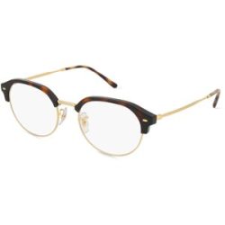 Luxottica Fashion Brillen Vertriebs GmbH Ray-Ban RX7229 Unisex-Brille inkl. Gläser Vollrand Quadratisch Kunststoff-Gestell 53/20/145, Gold