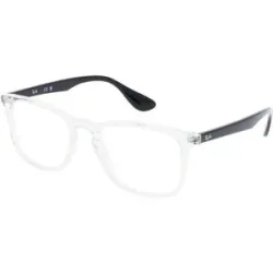 Luxottica Fashion Brillen Vertriebs GmbH Ray-Ban RX7074 Unisex-Brille inkl. Gläser Vollrand Quadratisch Kunststoff-Gestell 50/18/145, Weiß