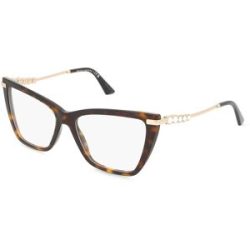 Luxottica Fashion Brillen Vertriebs GmbH Jimmy Choo JC3020B Damen-Brille inkl. Gläser Vollrand Cat Eye Acetat-Gestell 55/16/140, Havanna