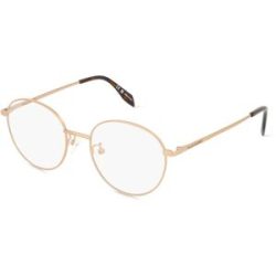 Kering Eyewear Spa Alexander McQueen AM0414O Unisex-Brille inkl. Gläser Vollrand Rund Metall-Gestell 51/19/150, Pink