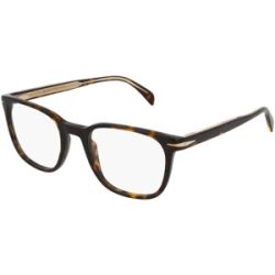 Safilo GmbH David Beckham DB 1107 Herren-Brille inkl. Gläser Vollrand Quadratisch Acetat-Gestell 52/20/150, Havanna